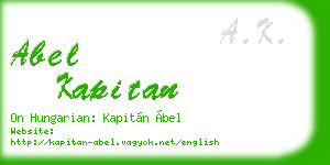 abel kapitan business card
